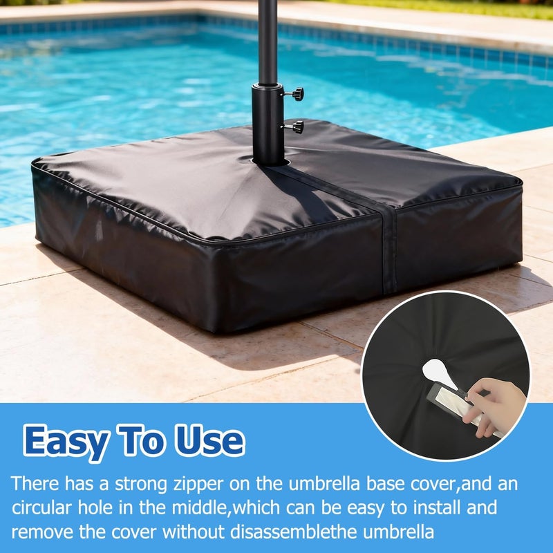 Rileytee Patio Umbrella Base Cover,Outdoor Heavy Duty 600D Waterproof Anti-UV Square Umbrella Stand Base Cover (Black, 36"L x 36"W x 8"H) - Image 5